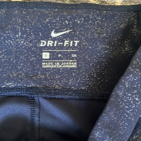 Nike Navy Blue Glitter Metallic Mesh Power Victory Tight Leggings - Picture 4 of 5